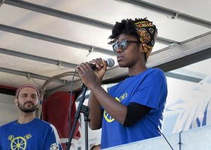 Karen Taylor (Europäisches Netzwerkes gegen Rassismus) über Europa -In Vielfalt geeint. Das ist Europa. Und Vielfalt, das sind wir! © Stiftung Denkmal, Foto: RomaTrial_Nihad Nino Pušija